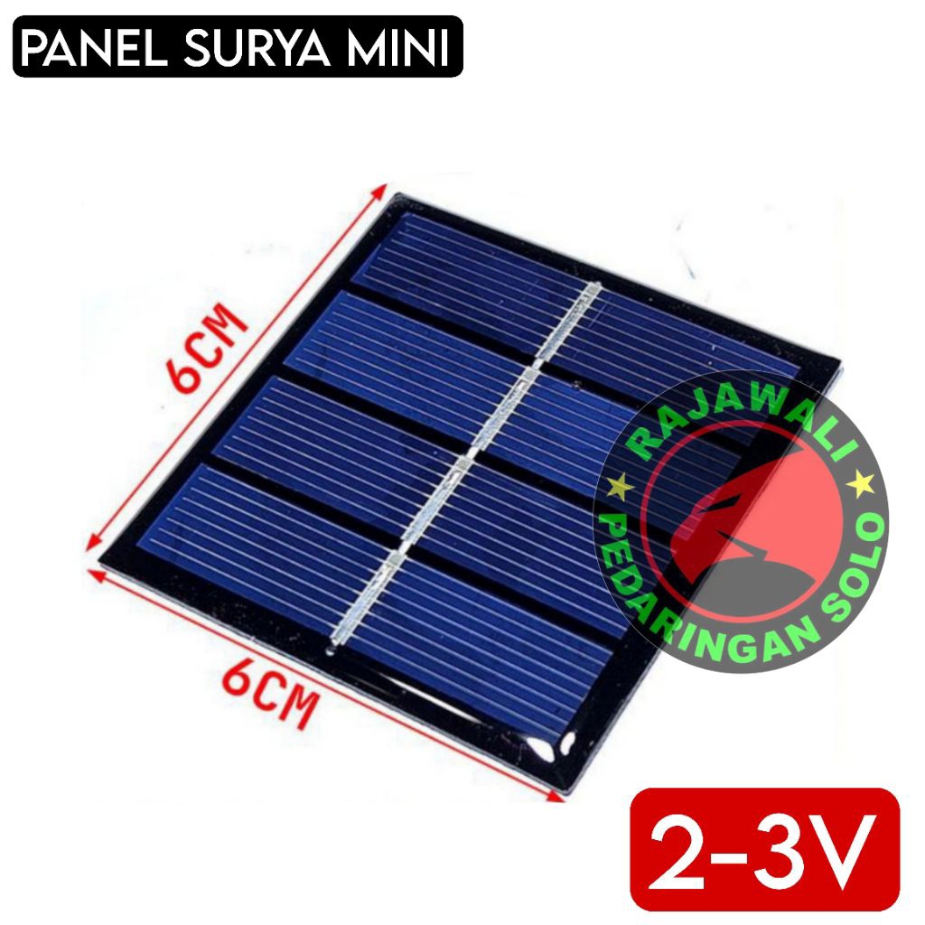 Panel Surya Mini 6cm x 6cm 2V Untuk Projek Elektronika
