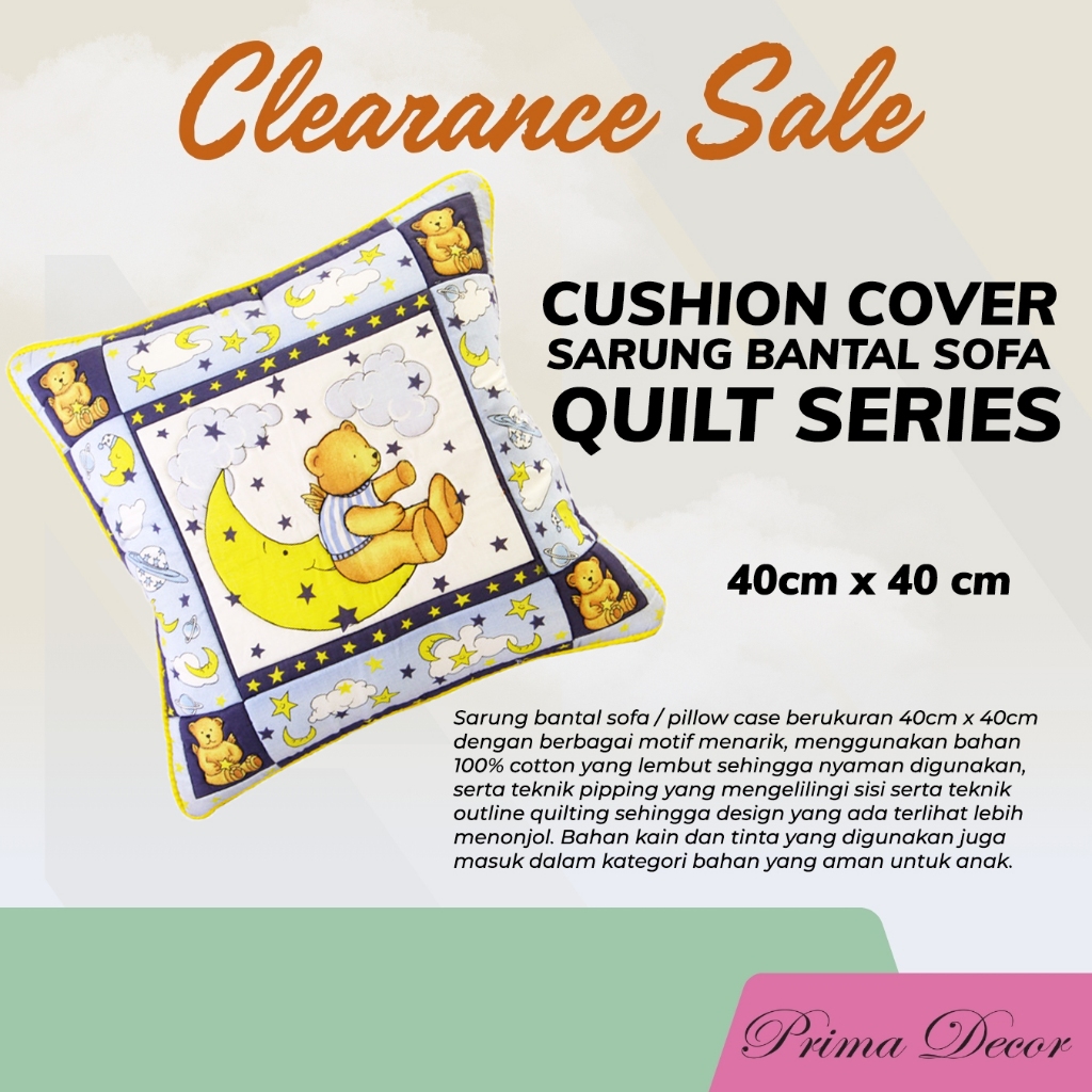 Cushion Cover / Sarung Bantal Sofa Quilt Series 40cm x 40cm PRIMA DÉCOR – CLEARANCE SALE