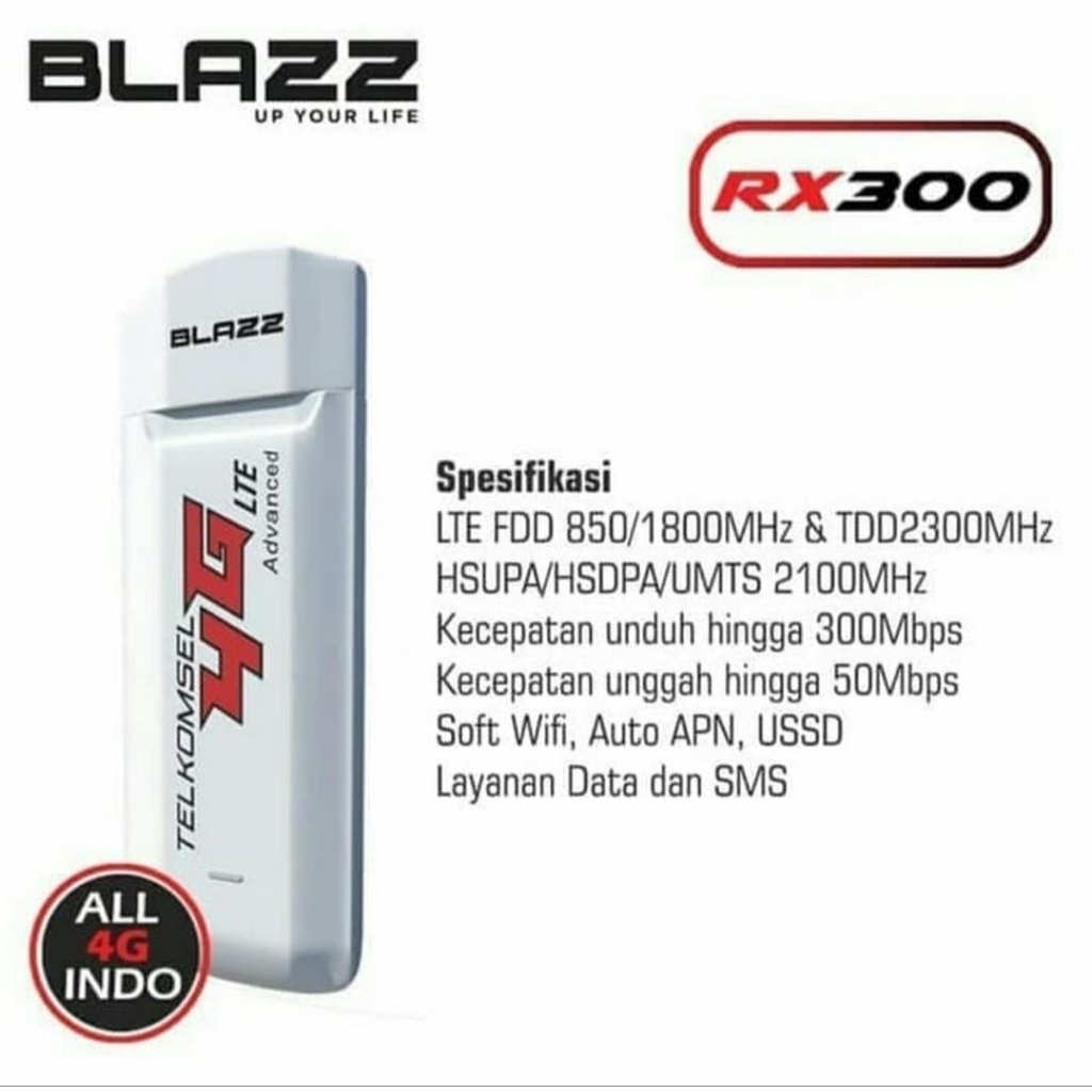 USB Modem Blazz Telkomsel 4G LTE High Speed RX300 Mini [SECOND]