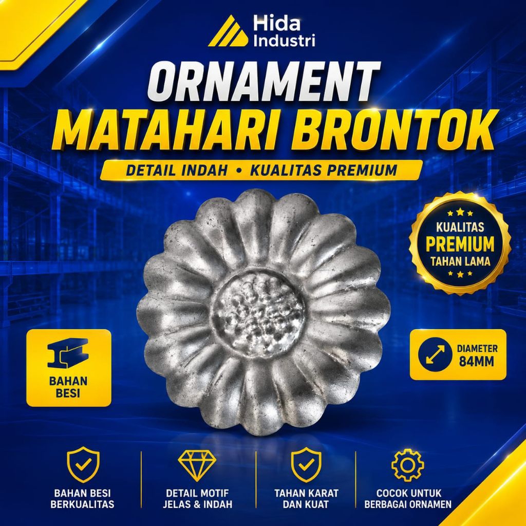 Ornament Pagar Matahari Polos Brontok •| Ornament besi Aksesoris Pagar tralis dll