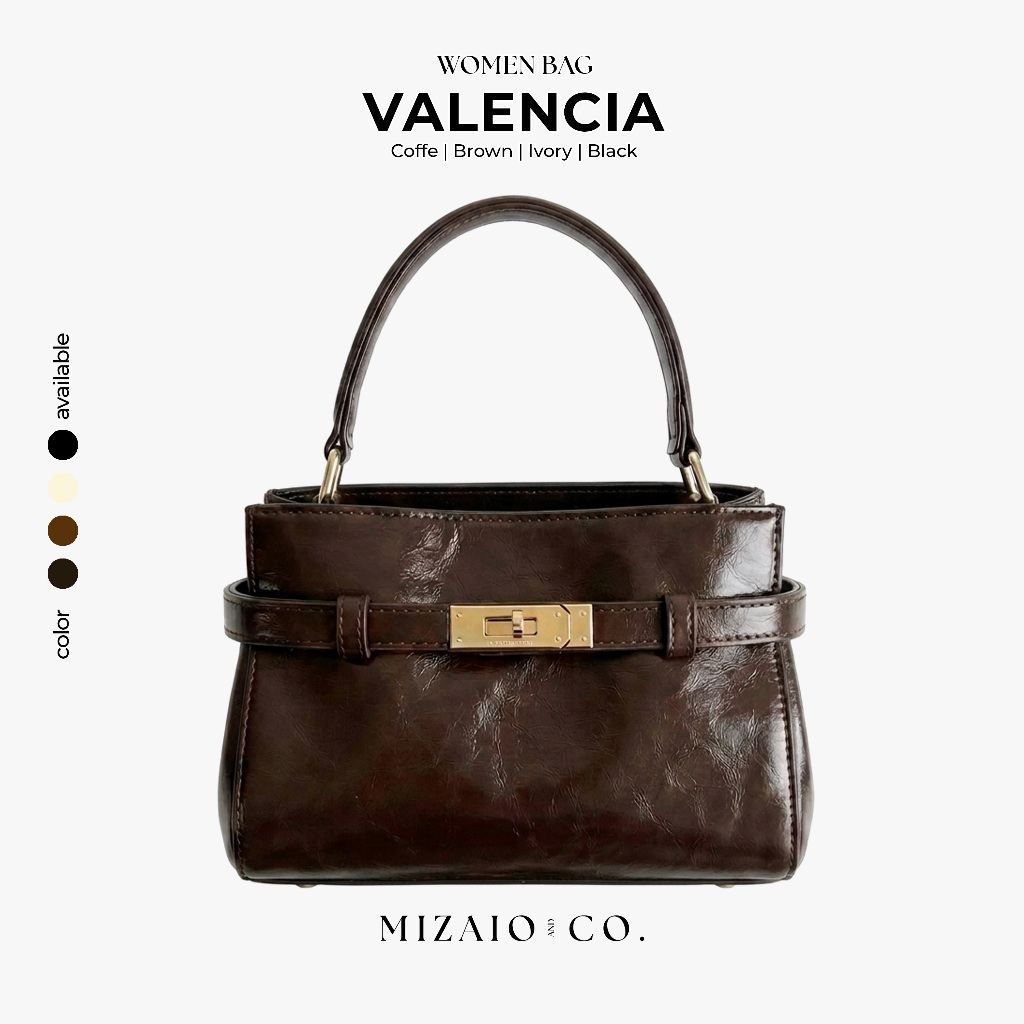 Tas Tangan Wanita Kulit Asli Import Kelly Bag Mini Turn Lock Elegan Kondangan Kerja Kantor Premium M