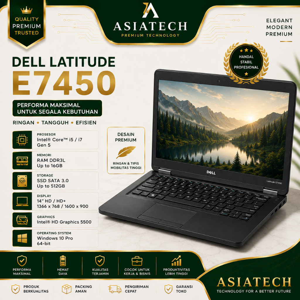 Laptop DELL Latitude E7450 I7 GEN 5 RAM 16GB SSD 512GB