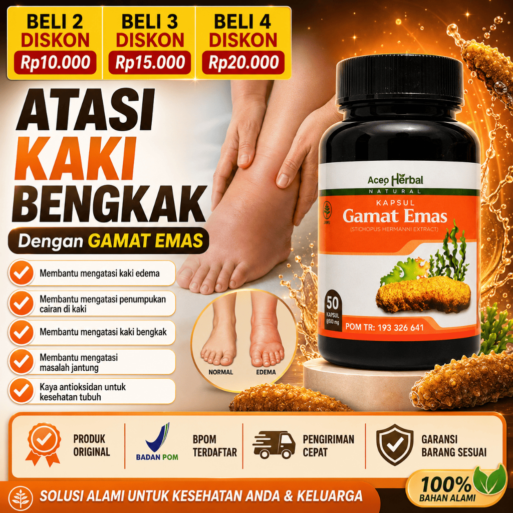 KAPSUL GAMAT EMAS Obat Untuk Kaki Bengkak Edema Kaki / Penumpukan Cairan Di Kaki