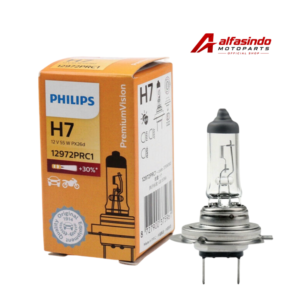 Philips PremiumVision H7 12972PRC1 Lampu Depan Mobil
