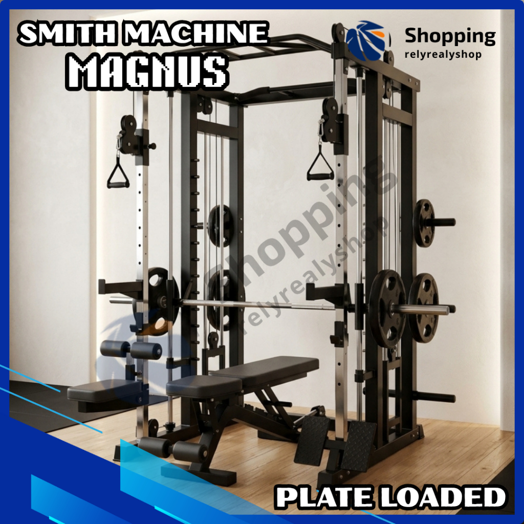 Magnus Smith Machine Plate Loaded All In One Gym Alat Fitnes Functional Trainer Home Gym Premium