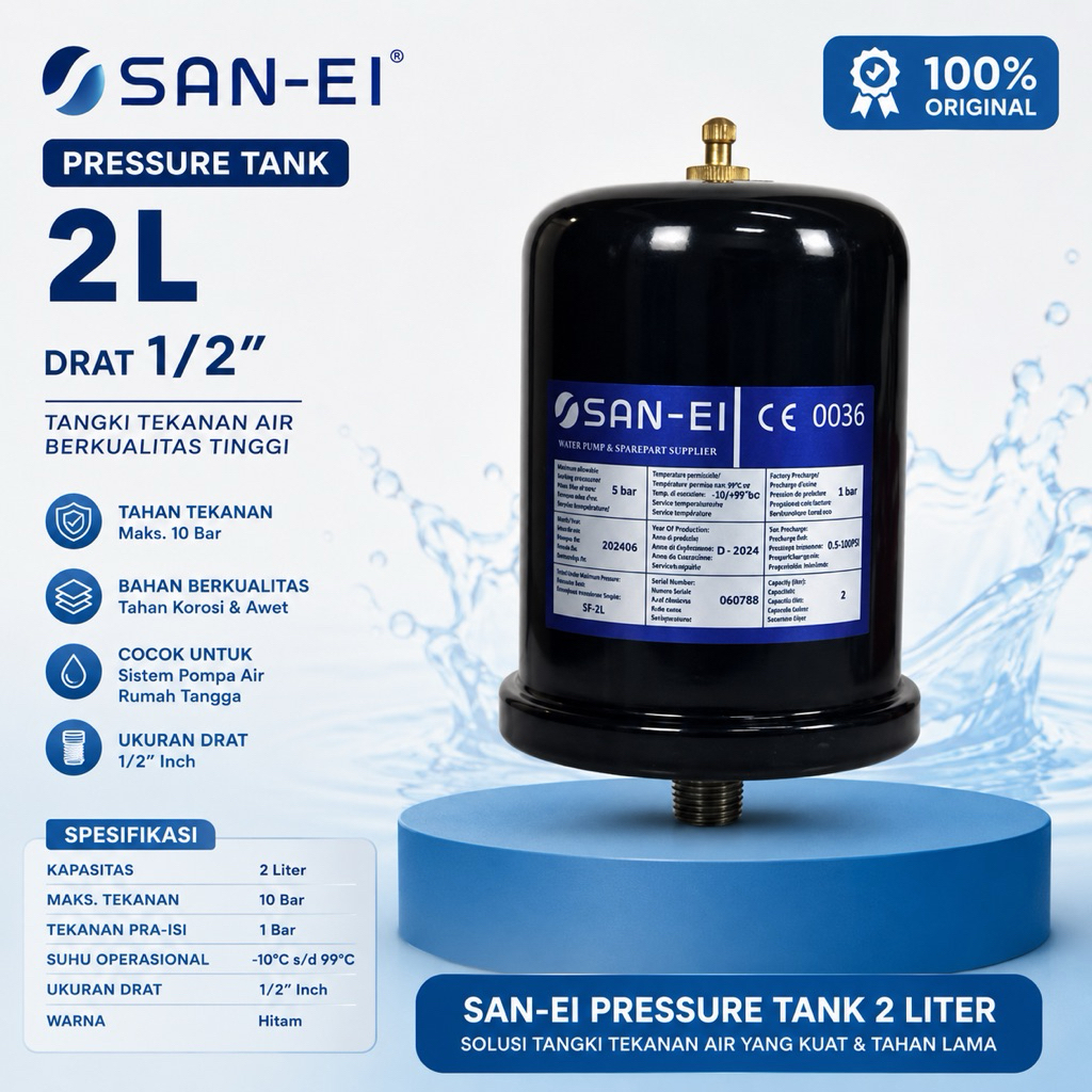 TABUNG SAN-EI 2 liter Pressure Tank SHIMIZU PS 135 E 130 BIT SHIMIZU PS 130BIT Membran Tabung SANYO 