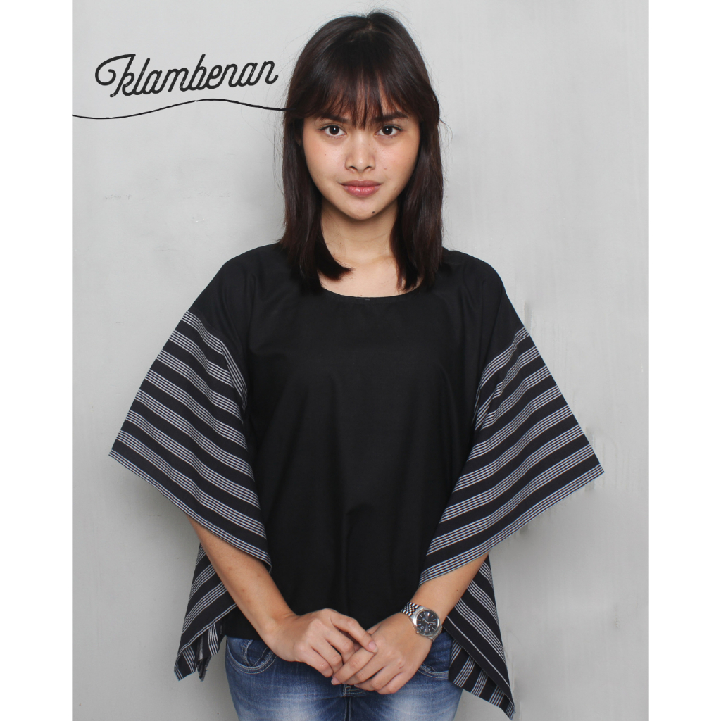 Klambenan | Atasan Lurik Wanita Modern | Baju Etnik Blouse Casual