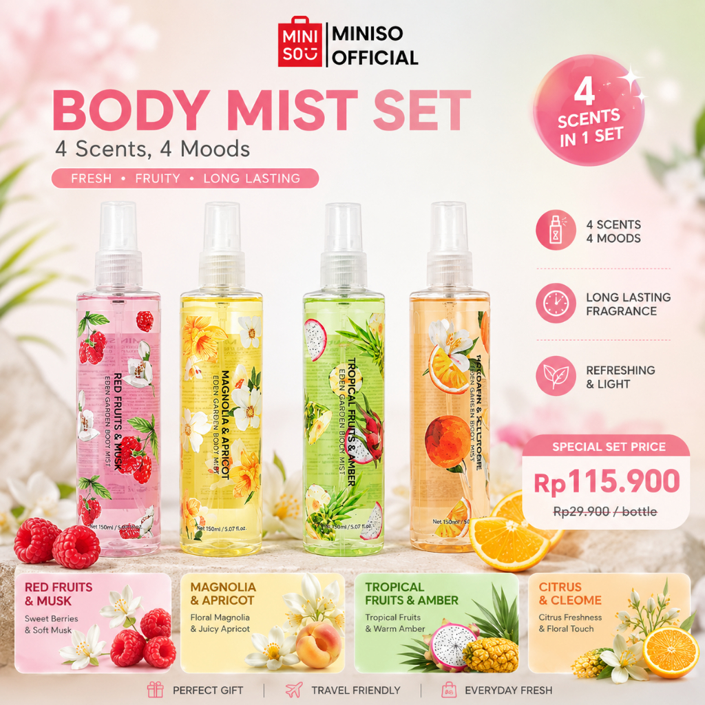 [BUNDLING] MINISO Body Mist 150ml fragrance spray tahan lama Natural Series Eau de body spray Parfum