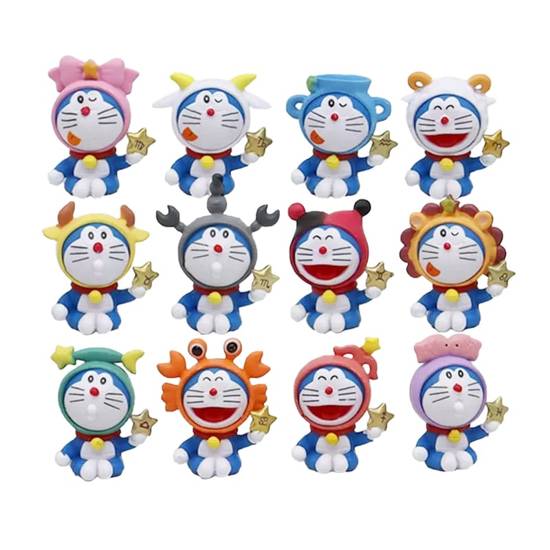 Figure Doraemon Zodiak Set 12pc 5-6cm Topper Doraemon Zodiac Topper