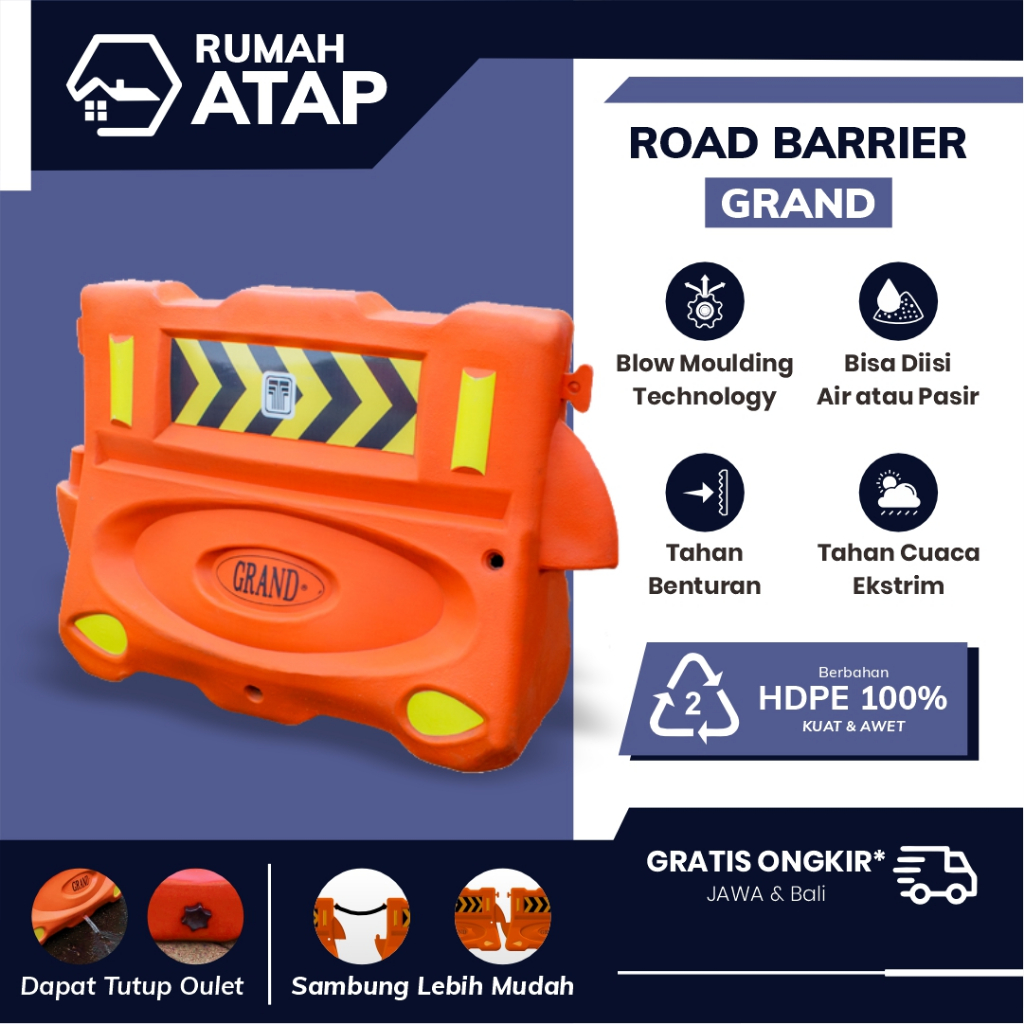 Grand Pembatas Jalan Barrier System Road Water Barrier Pembatas Jalan / Road Barrier