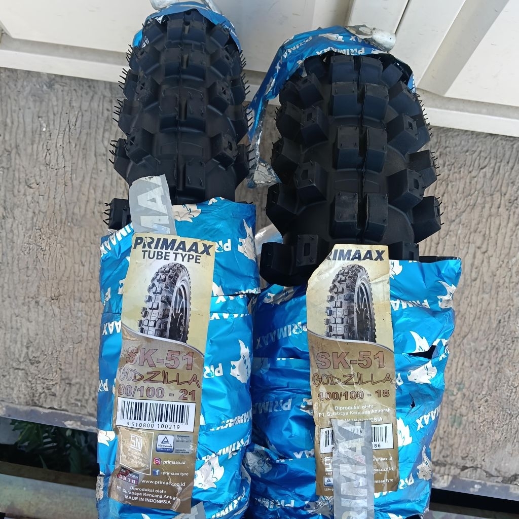 Ban Luar Trail Ring 18 21 PRIMAAX Godzilla Sk51 100/100-18 80/100-21 TubeType Depan Belakang Motor C