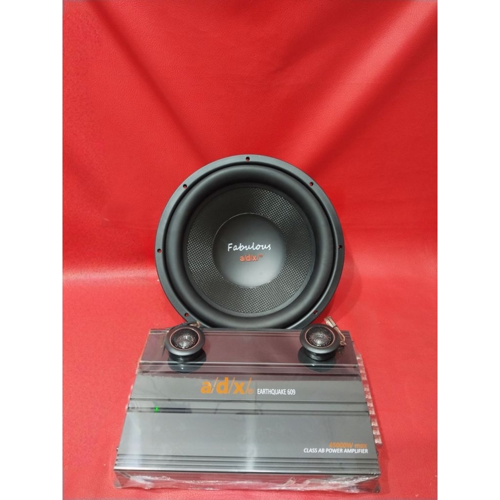 SUBWOOFER ADX DOUBLE COIL 400 WATTS 12" & ADX Power Amplifier EarthQuake 609 45000 Watts
