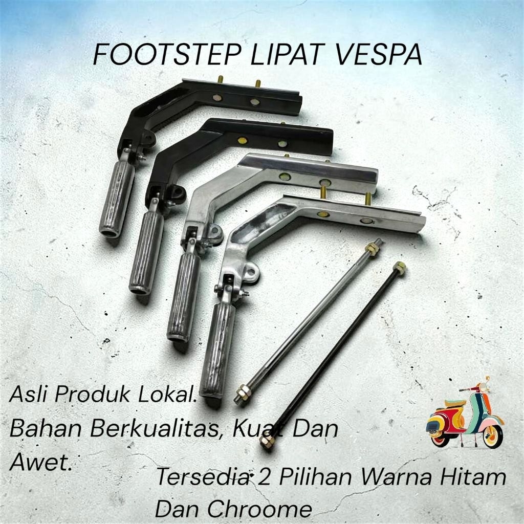 FOOTSTEP LIPAT VESPA FOOTSTEP JALU LIPAT PIJAKAN KAKI TENGAH VESPA PX SUPER SPRINT EXCEL