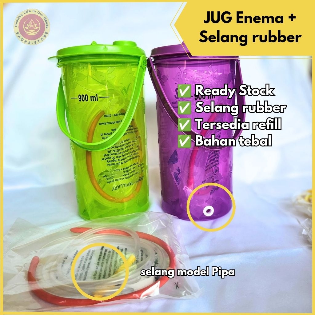Enema Kopi Jug / Alat Enema/ Tempat Enema plus Selang