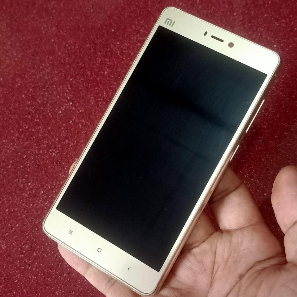 Lcd fullset plus Bazel tombol luar dalam Xiaomi mi 4s Mi4s Second Original Copotan Gold Garansi