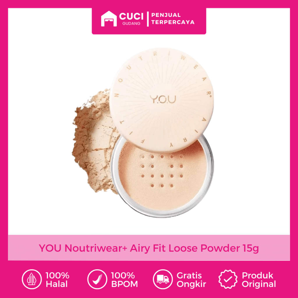 YOU NoutriWear Loose Powder BPOM Bedak Tabur Anti Oil Setting Powder Matte Blurring Effect All Shade