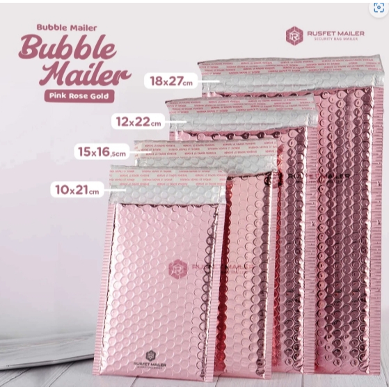 Amplop Bubble Murah | Bubble Mailer Premium | PolyBubble Murah Motif Pink Rose Gold