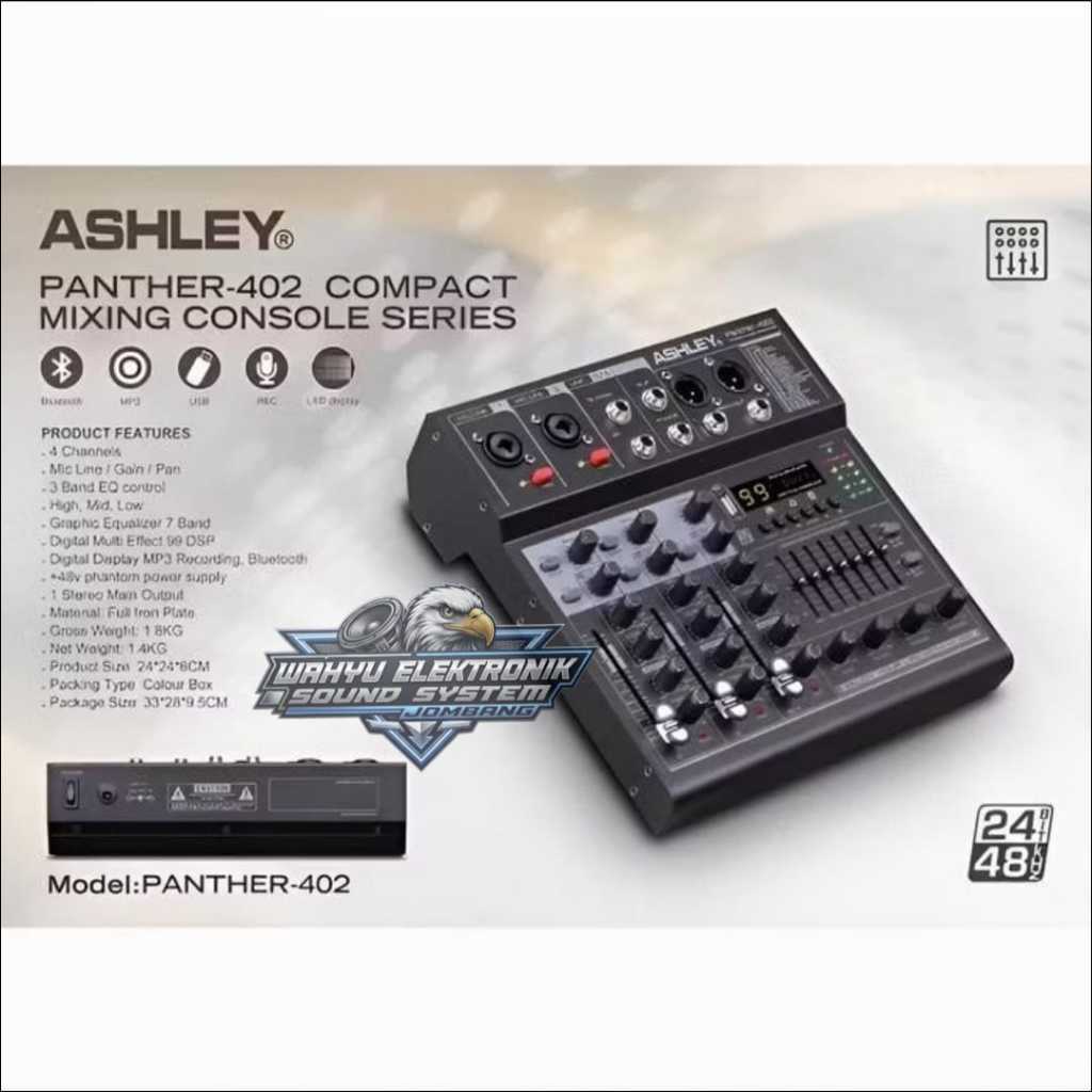 Mixer ASHLEY Panther-402 4Channel / Mikser Ashley Panther 402 Effect 99DSP Original