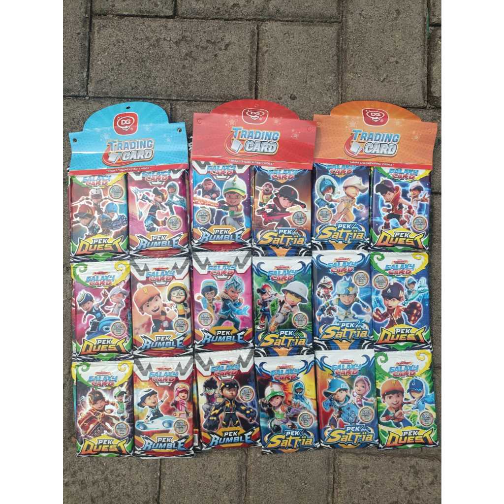 PAKET 12 BUNGKUS KARTU BOBOIBOY GALAXY PEK QUEST - SATRIA - RUMBLE EDISI BARU NEW 2026 DG TRADING CA