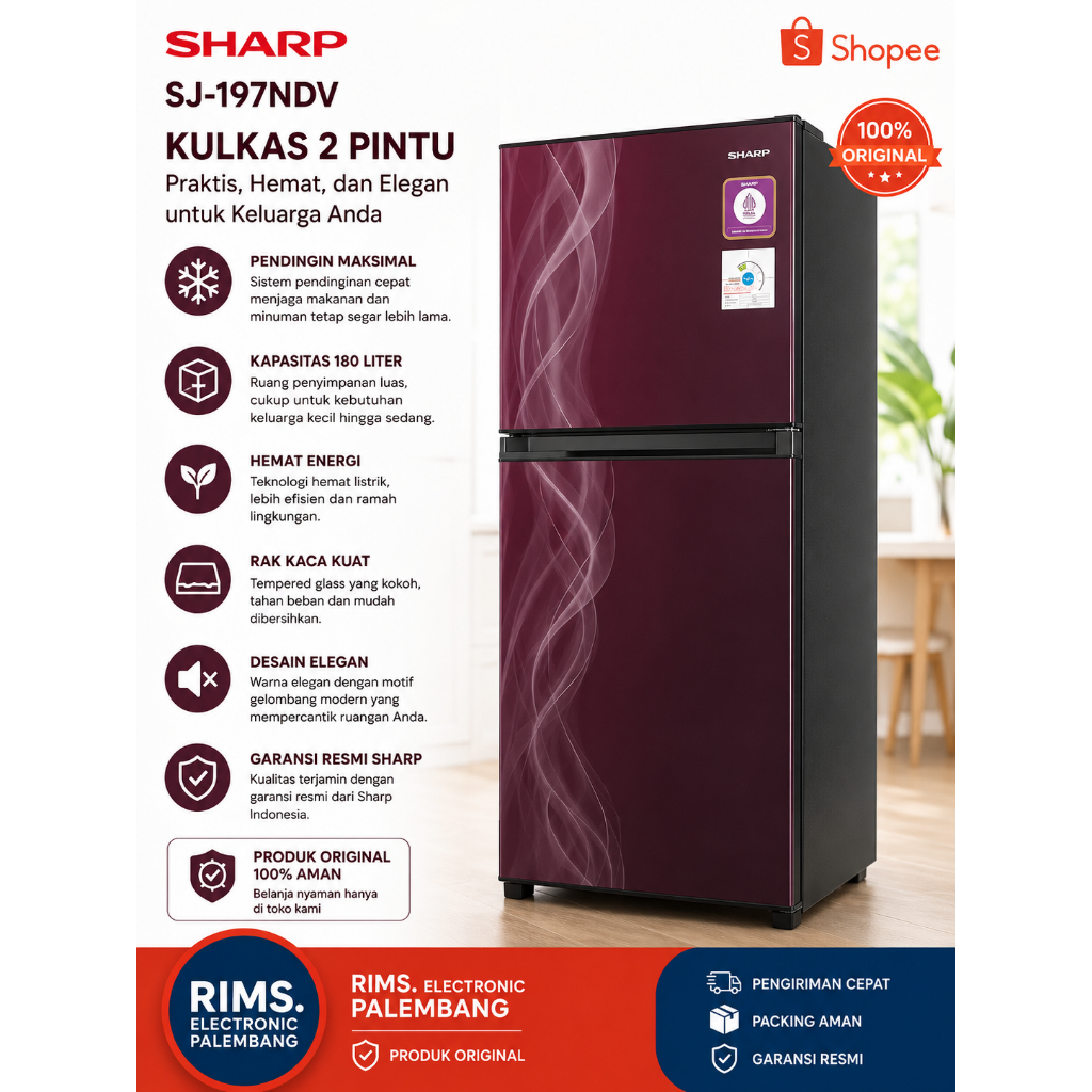 Kulkas Sharp 2 Pintu SJ-197ND
