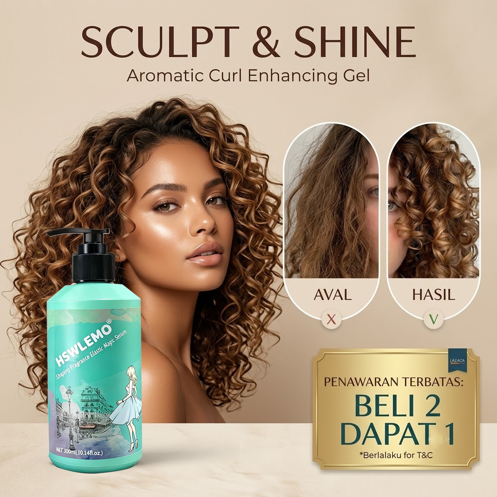 Gel Rambut Keriting Elastis Cream Rambut Keriting Curl Cream Perawatan Rambut Curly Cream Rambut Ker