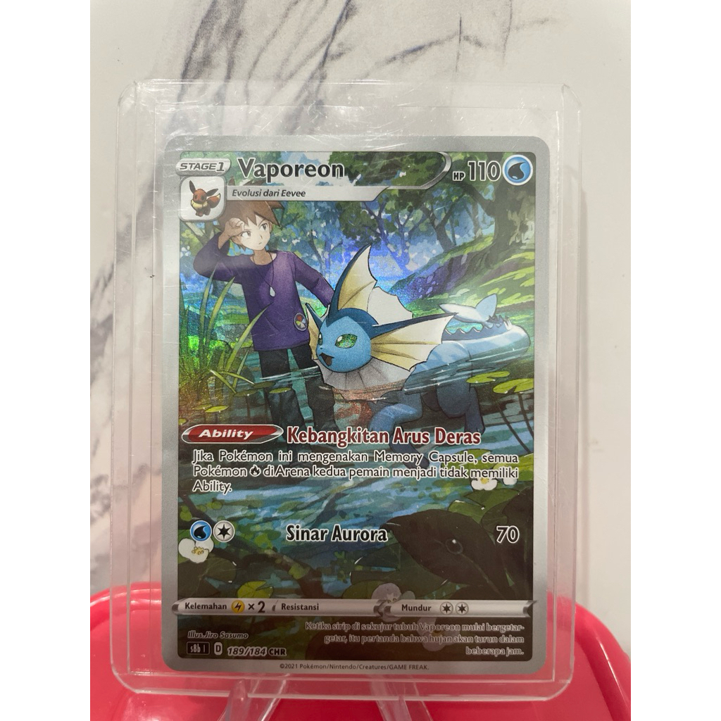 POKEMON TCG Vaporeon CHR S8b1 D 189/184 IDN ORIGINAL
