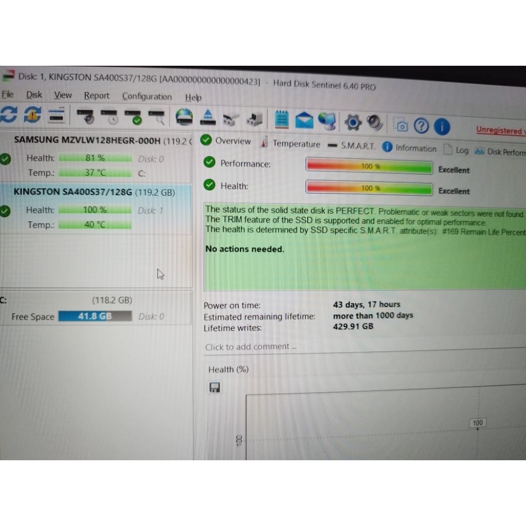 SSD SATA KINGSTON 128 GB SECOND