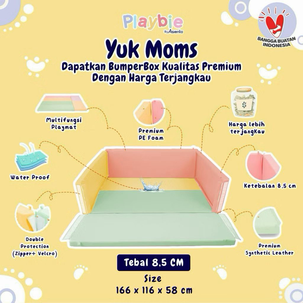 [PRELOVED] Playbie Playmat  Bumper Bed / Bumper Box  150x100 (color grey combi)