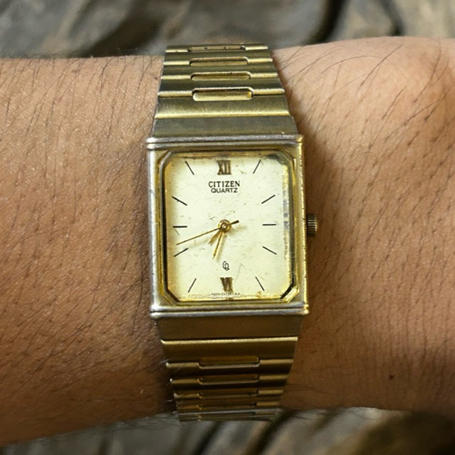 Citizen Tank Vintage Quartz Made in Japan 6031-G03707 Miyota Gold Original Running