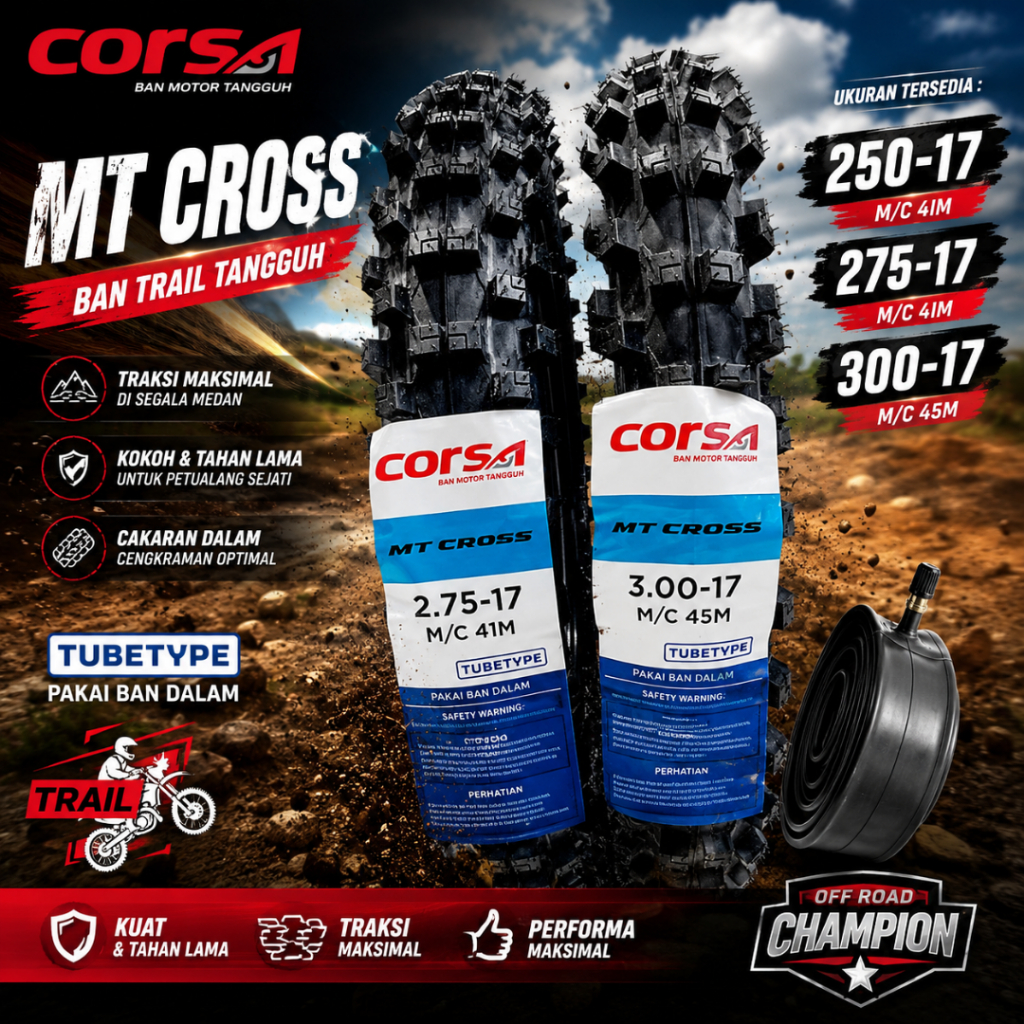 CORSA Mt Cross Ring 17 250-17 275-17 300-17 Tubetype Ban Motor Ring 17 Ban Motor Corsa Ban Corsa Rin
