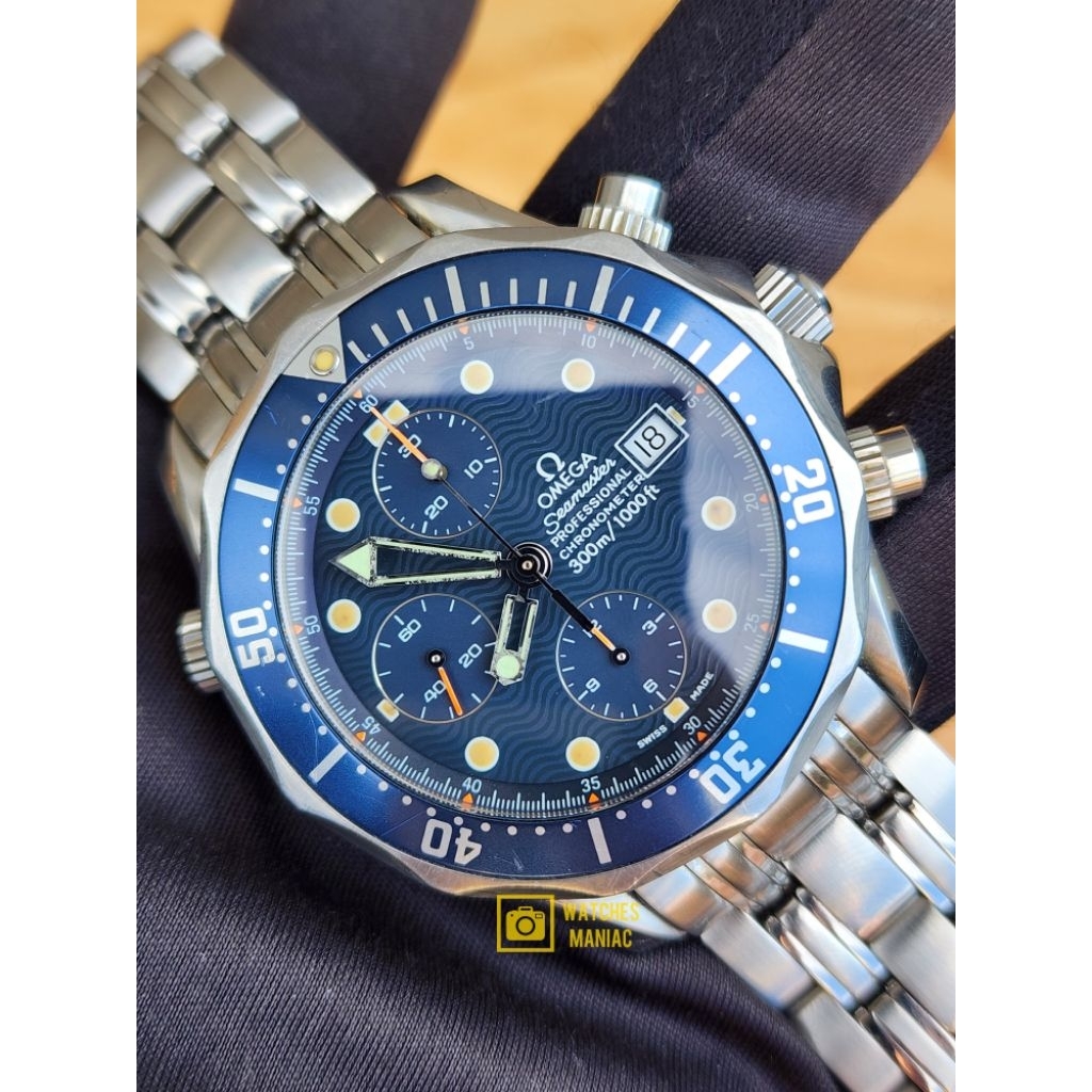 Jam Tangan Luxury Sporty Original Omega Seamaster Diver Chronograph Automatic Swiss Made with Box