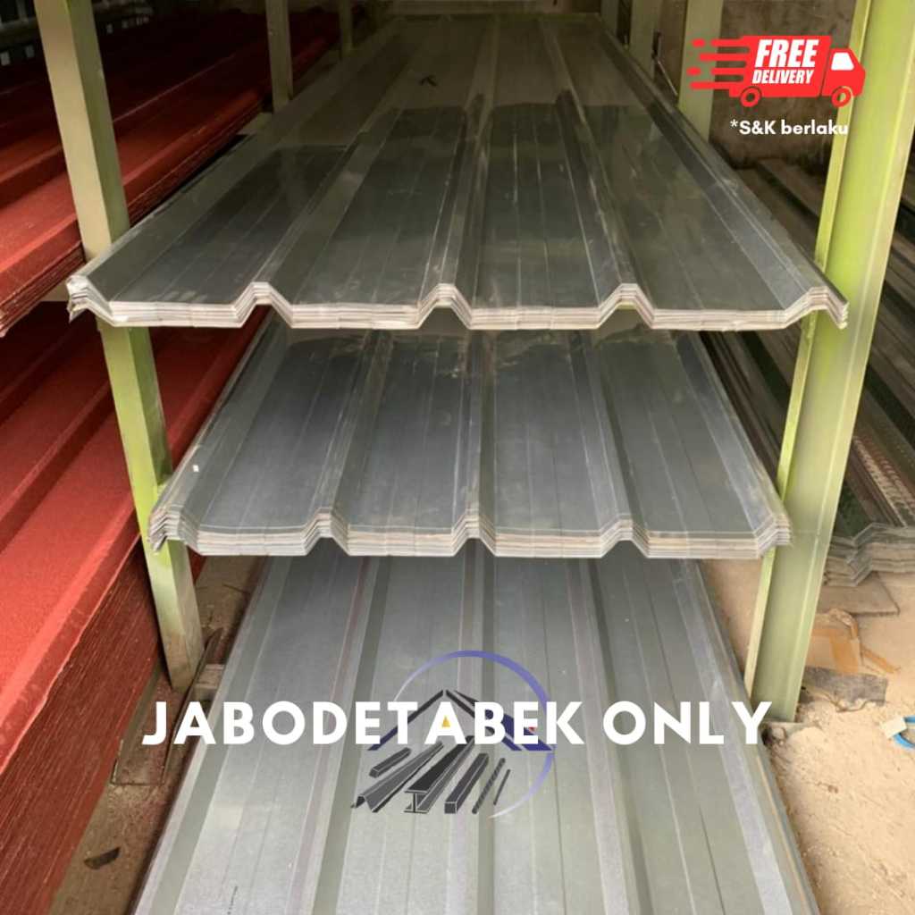 Spandek Polos / Spandeck Atap Rumah Tebal 0.30 MM Panjang 3 / 4 / 5 / 6 Meter