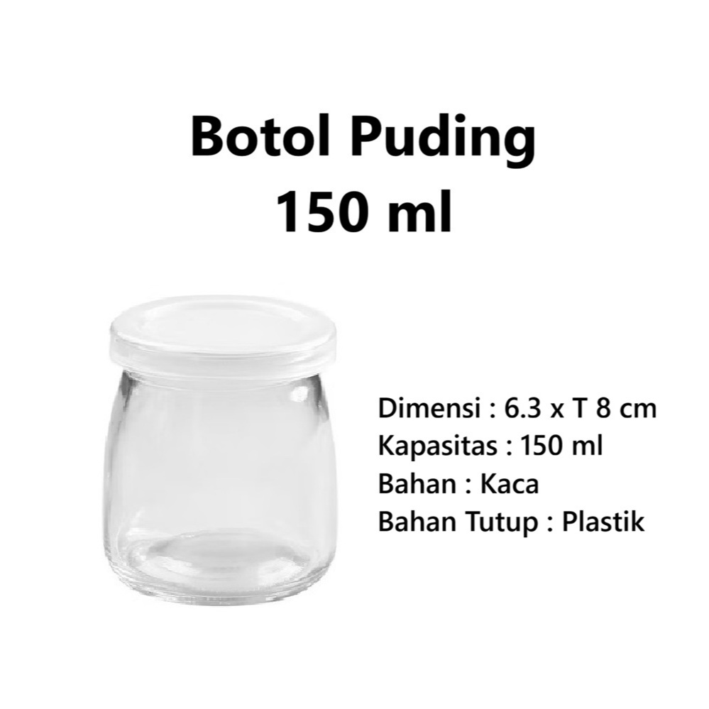 Botol Puding 150 ml Jar Puding Kaca Bening 6pcs
