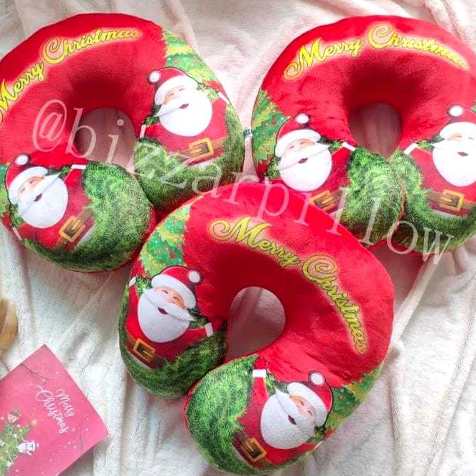 Bantal Leher Kado Natal Christmas Souvenir / Bantal Leher Merry Christmas Custom