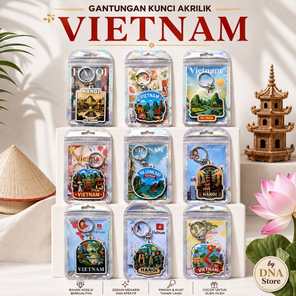 Souvenir Vietnam gantungan kunci akrilik Vietnam oleh oleh Hanoi vietnam