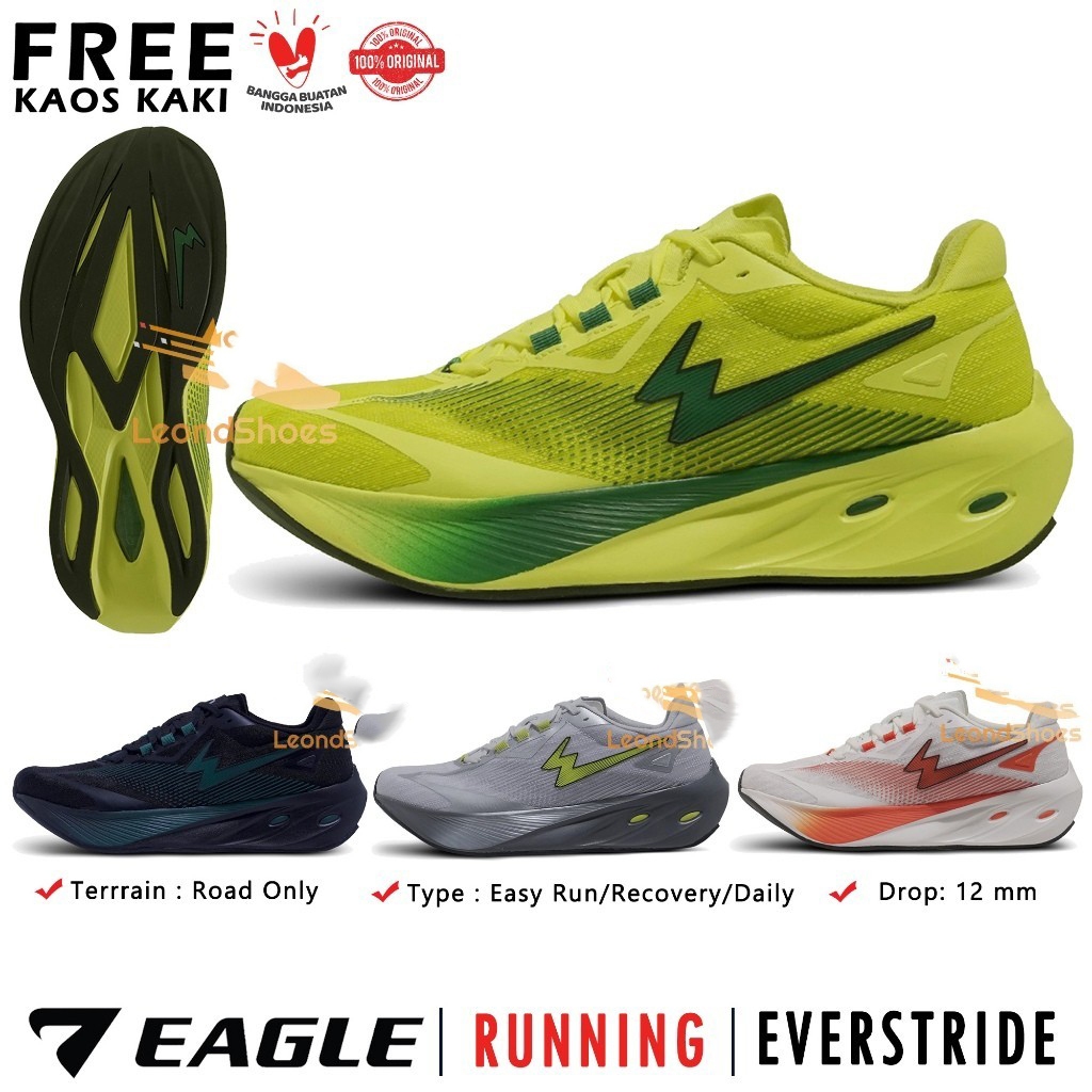 Sepatu Running Eagle Everstride DT Terbaru Sepatu Lari Easy Run Recovery Daily Run Merk Eagle