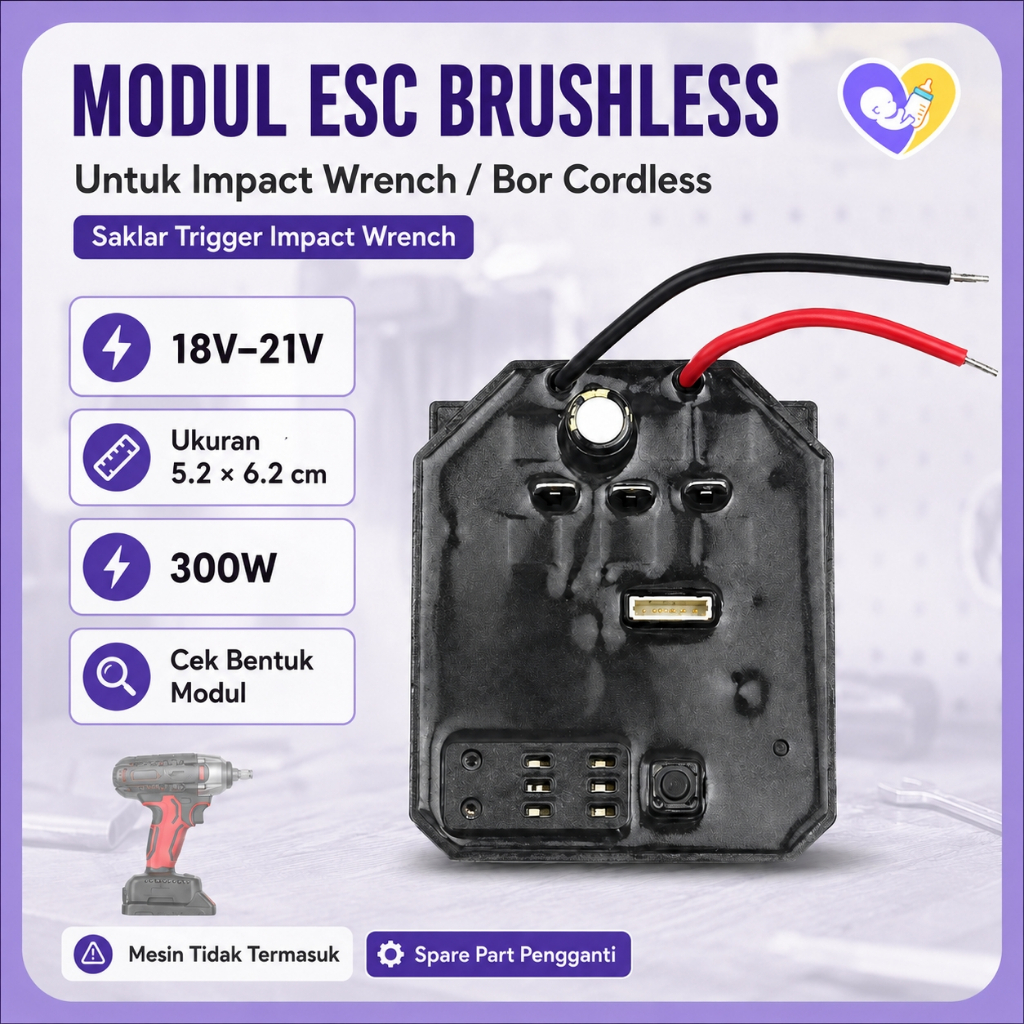 [COD] Modul ESC Impact Wrench Brushless Saklar Trigger Speed Controller Bor Cordless JLD RYU NRT Nag