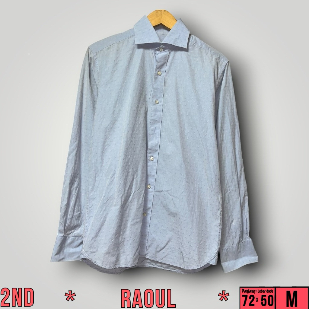 Kemeja Polos Pria Raoul Biru Size M (72x50)cm