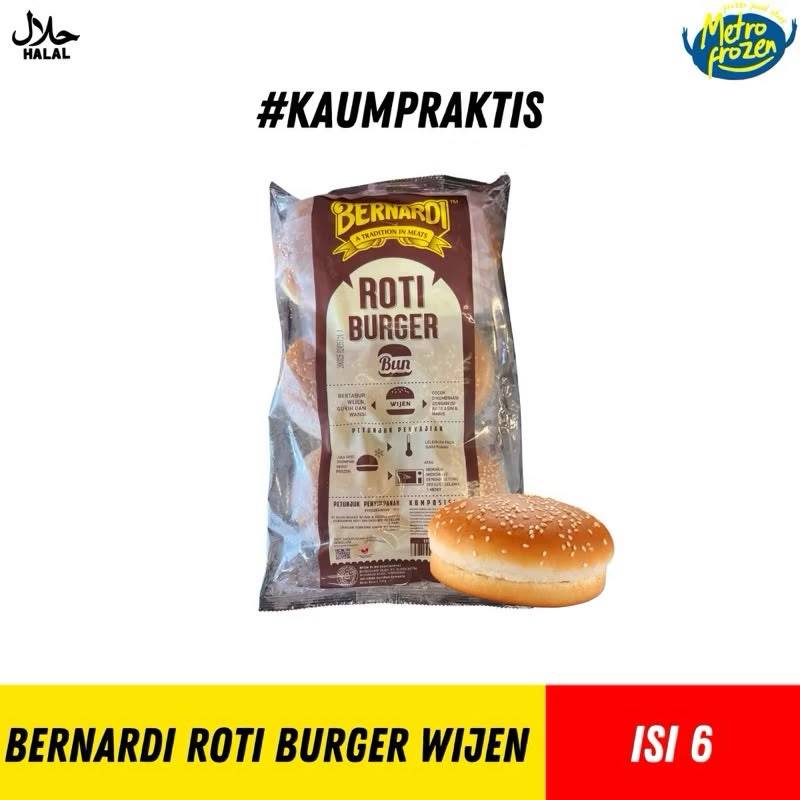 BERNARDI Roti Burger Wijen Original & Wijen Hitam 6pcs //roti burger wijen //roti burger hitam