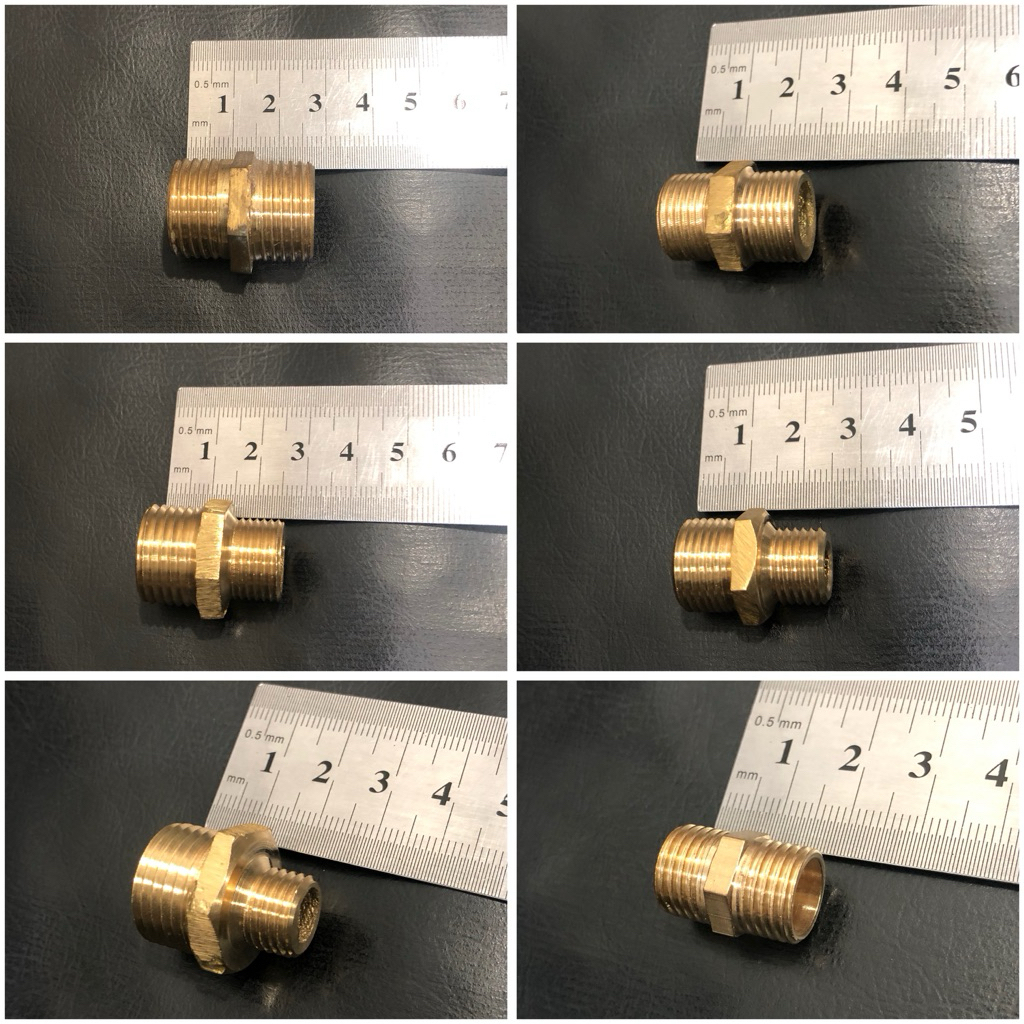 DOUBLE NEPEL KUNINGAN DERAT LUAR // HARGA 1pcs / BESAR-KECIL KNG nepel kran 1/2” x 1/4” inci  & 1/2”