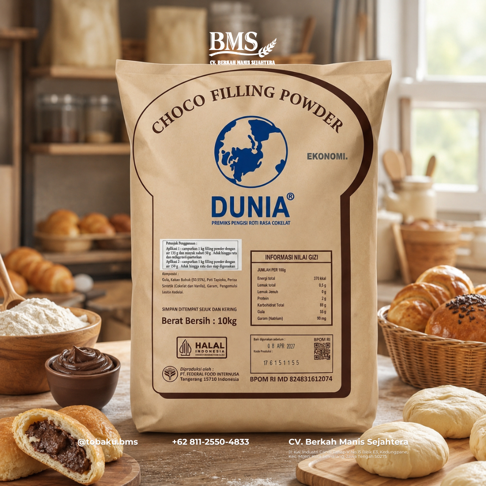 CV. BMS - Dunia Filling Powder 10 Kg – Isian Roti, Donat, Pastry & Bakery Premium | Varian MKS / Sup