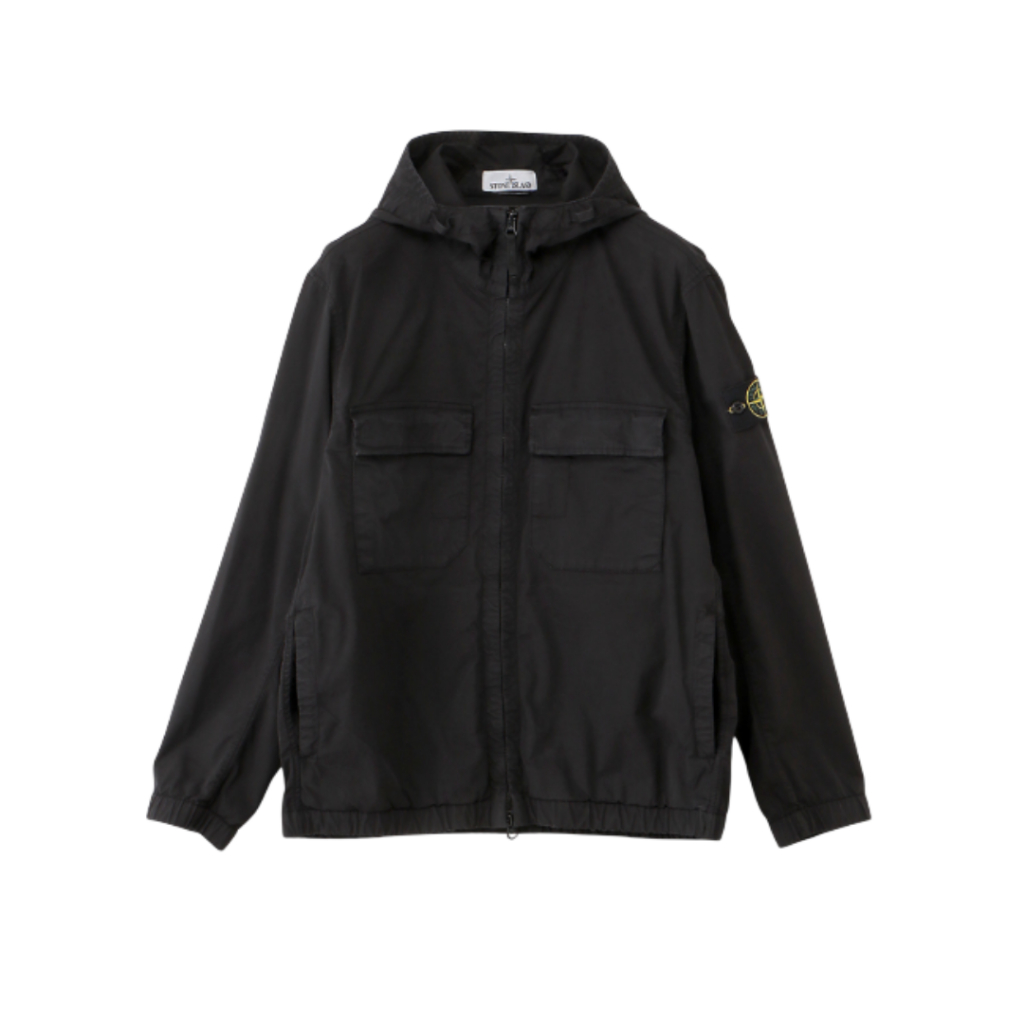 Stone Island Hoodie Jacket Stretch Cotton Twill-TC Black Unisex - 100% ORIGINAL