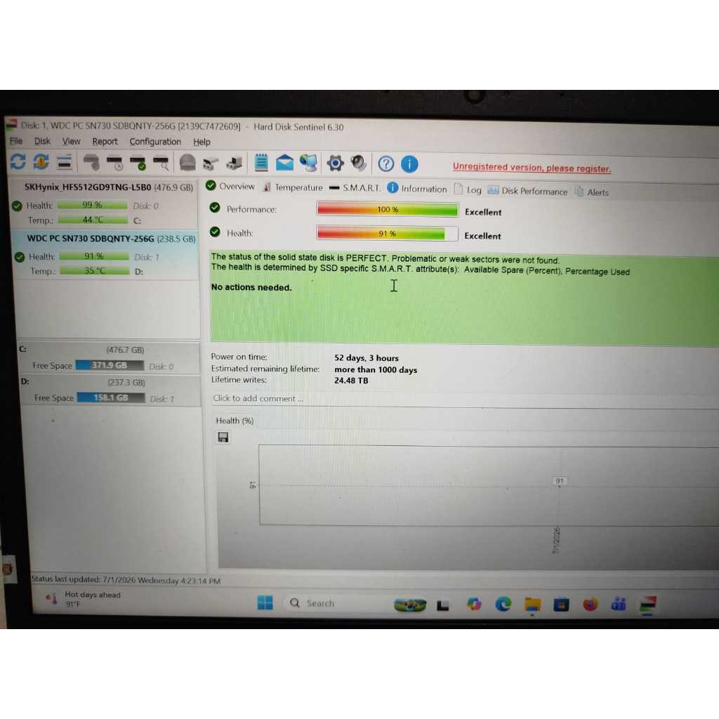 SSD 256 WD NVMe WD