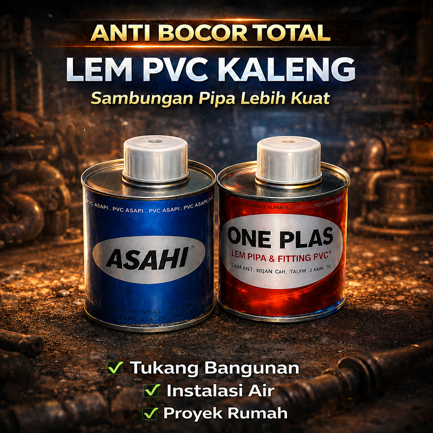 Lem PVC Kaleng ONEPLAS / ASAHI / MULTIPLAS – Rekat Sambungan Pipa Anti Bocor - Andalan Tukang