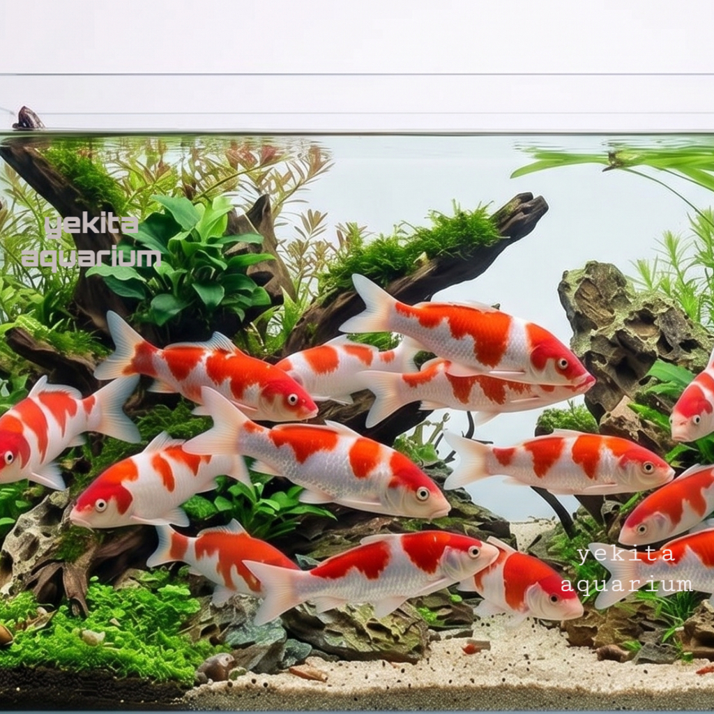 Ikan Koi Blitar Jenis Kohaku Doitsu, size 15-17 cm +_up