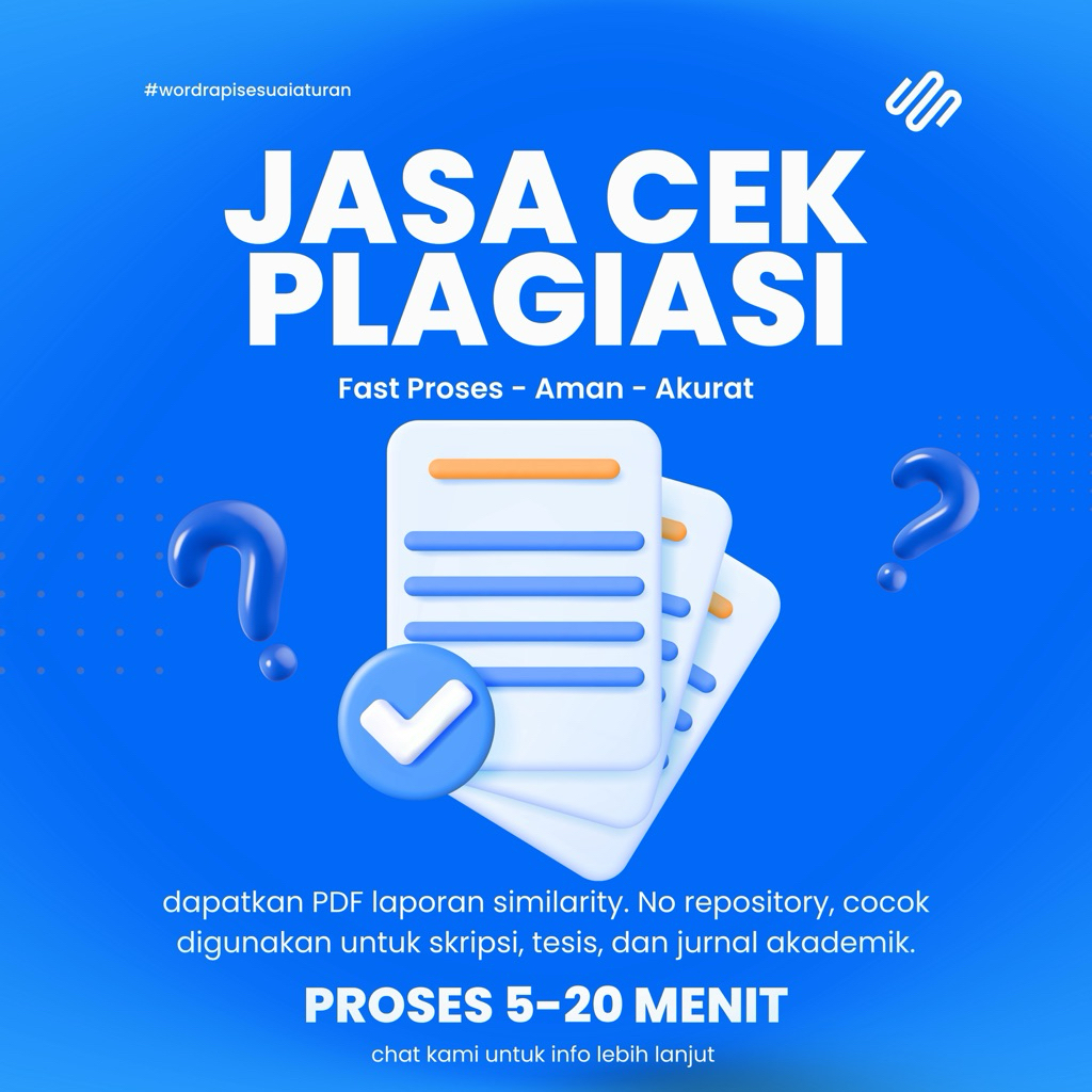 JASA CEK PLAGIASI TURNITIN FAST PROSES NO REPOSITORY