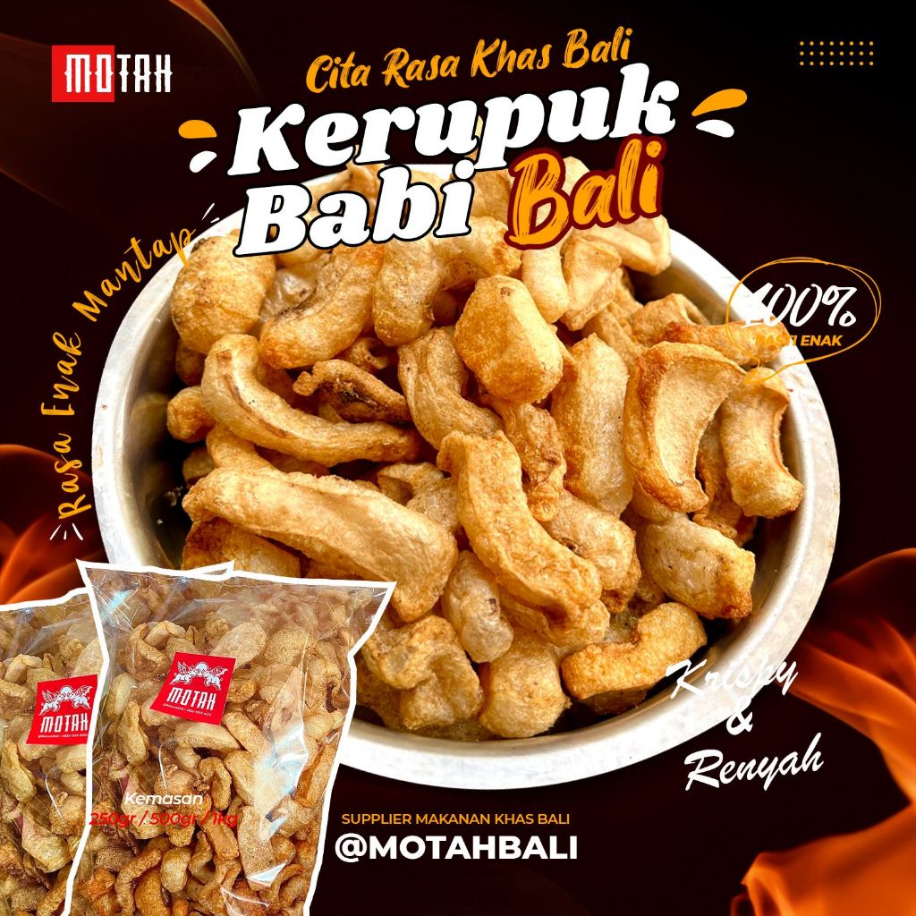 RAMBAK Kulit BABI / Kerupuk Babi / Cemilan Babi Goreng / Rambak Babi Goreng / Cemilan Gurih / MOTAH 