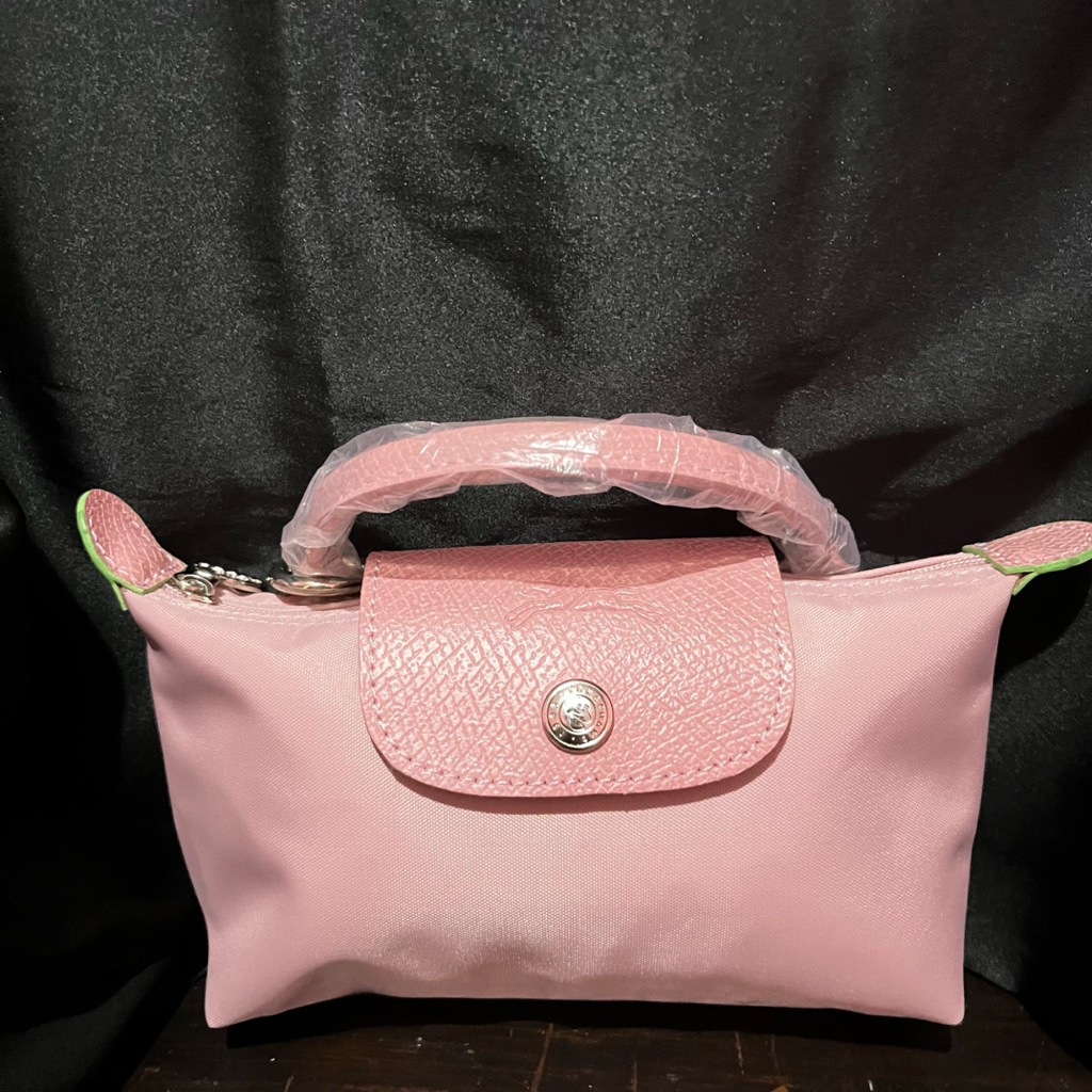 lc pouch british green & petal pink