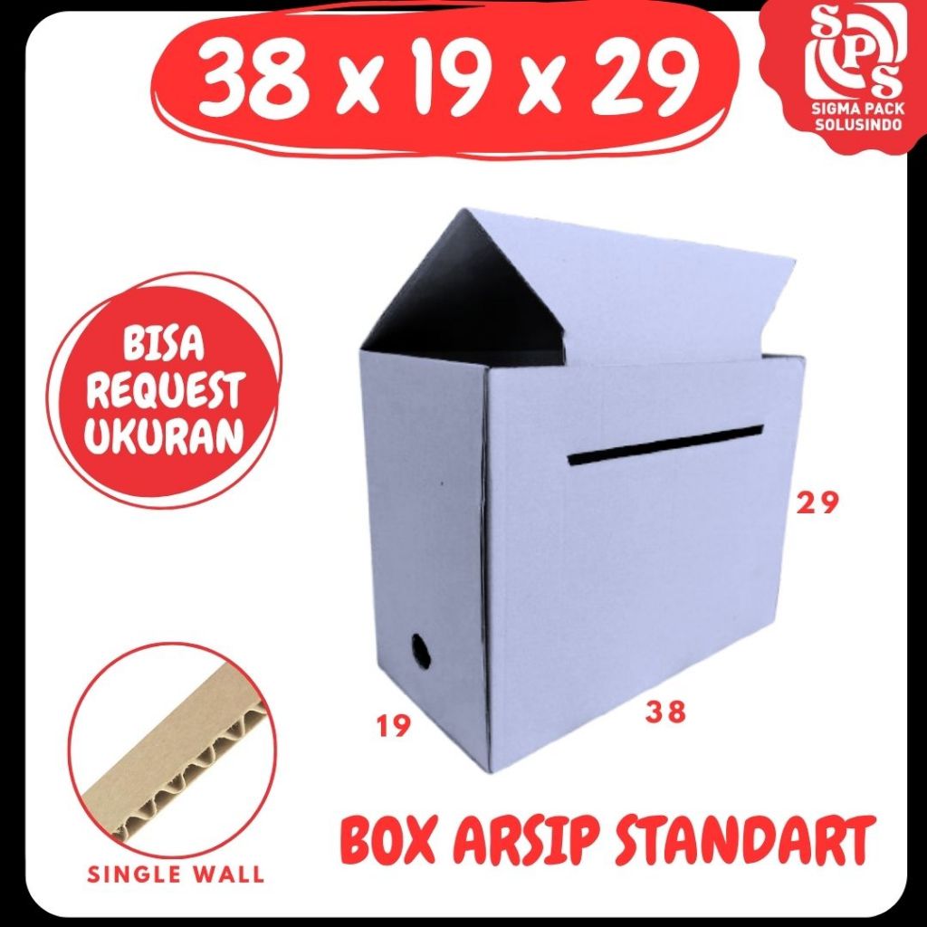 Box Arsip Standart 38x19x29 Putih Polos Kardus File Arsip Packing/polos/Arsip/File/filebox/arsipbox/