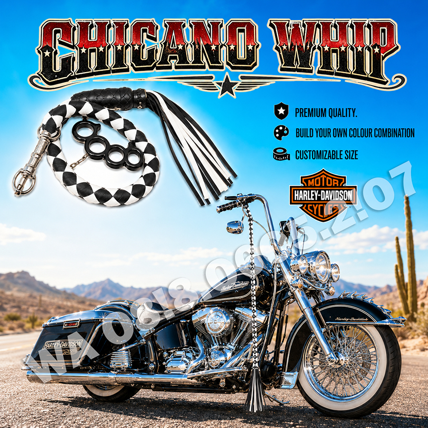 Cholo Style Harley Davidson Whip Skull Knuckle Premium